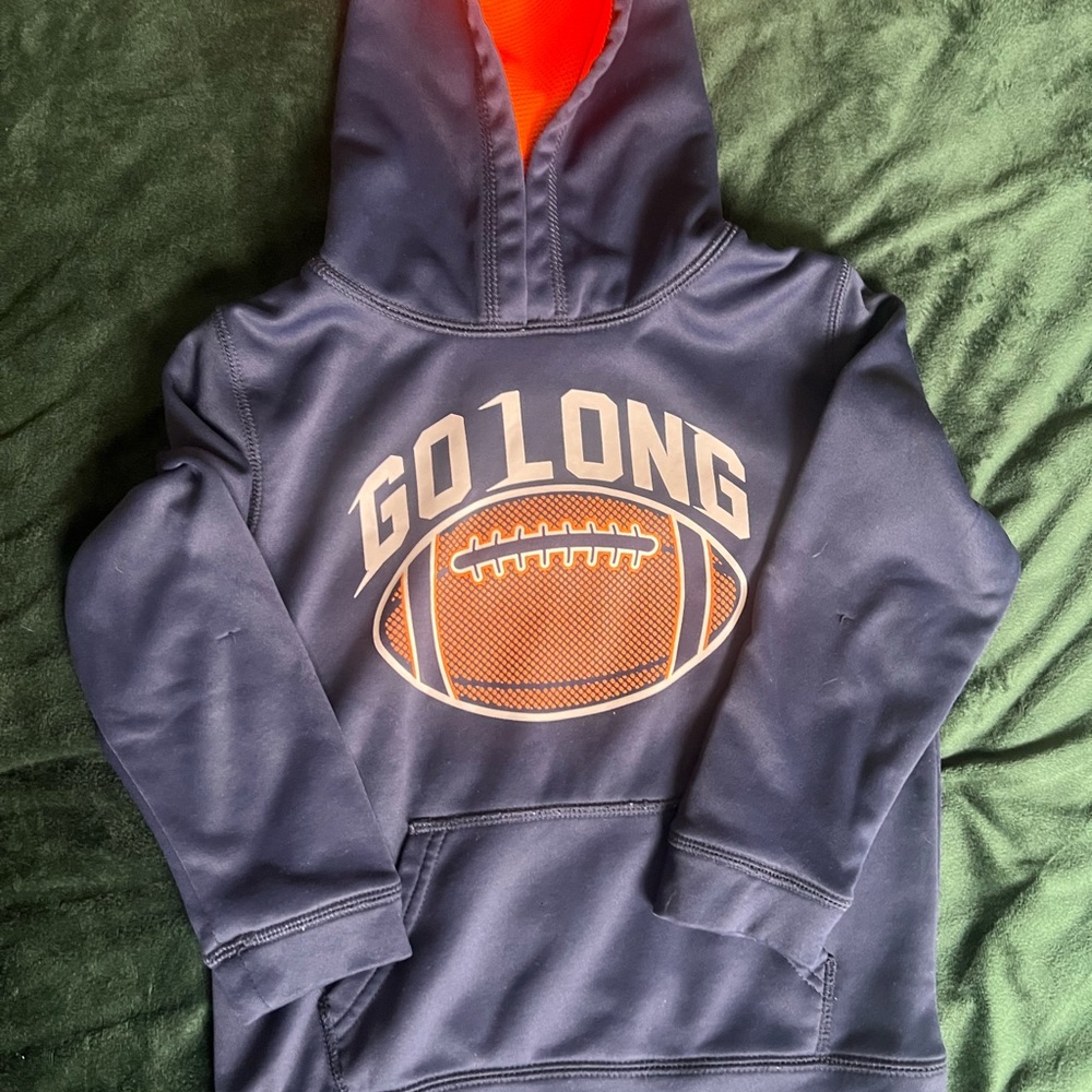 Kids Navy Blue 'Go Long' Hoodie